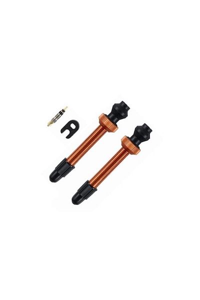 barbieri Valvă tubeless Barbieri, lungime 45 mm, aluminiu, valvă de rezervă inclusă, greutate 8g, portocalie
