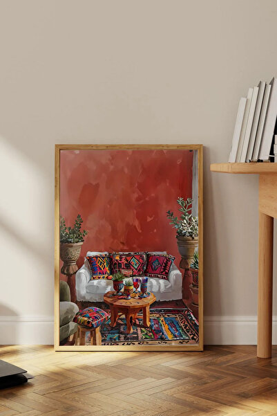 Dekorsiahome Tek Parça Ahşap Çerçeveli Tablo TK0966