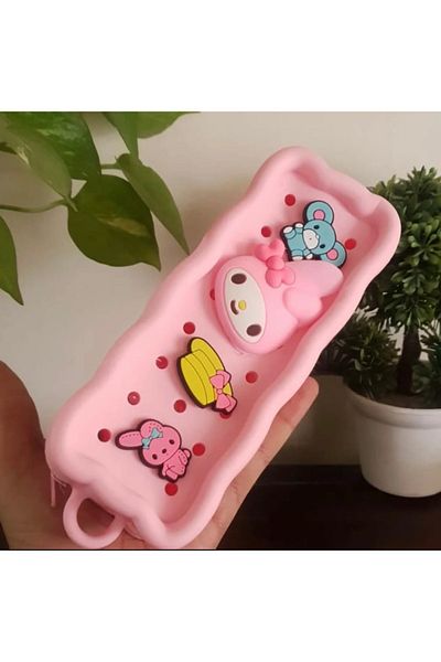 Be Best Pink Color Figured Silicone Pencil Case Be138