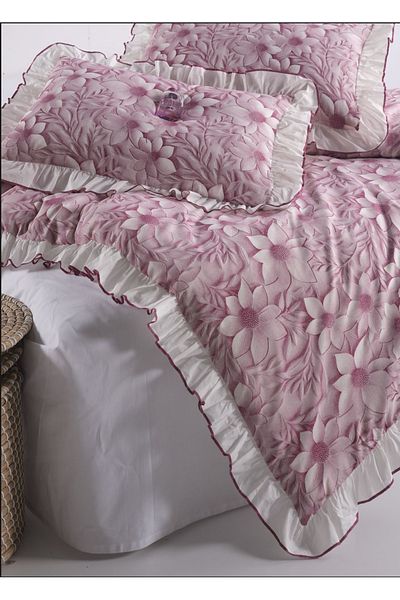 Uçkan home Purple Flowers Double Duvet Cover Set 100% Cotton