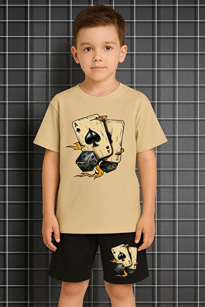 Gutsy SET PANTALONI SCURȚI PENTRU COPII CU IMPRIMEU ZARURI