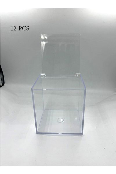 GIFT علب اكرليك شفافه مقاس 10*10 ( 12حبة)