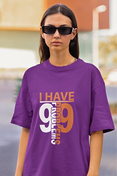 ArtYus TRIOCĂ CU MÂINĂ SCURTĂ CU Gât rotund, cu imprimeu TRANSFER, 99 PROBLEM...