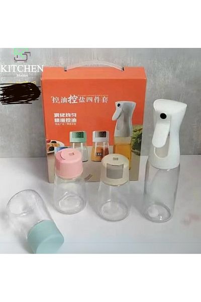 Generic 4-piece oil and spice control set designed to organize spices and oil