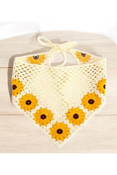 ZAHandmade Πλεκτό στο χέρι τρίγωνο μπαντάνα