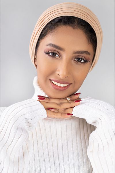 HIJAB VIP توربان قطعتين - لزق بني فاتح