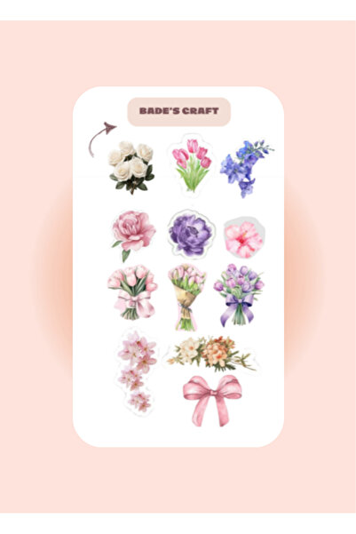 badescraft Çiçekler Sticker- Etiket- Çiçek Temalı Sticker- Defter Ajanda ve J...