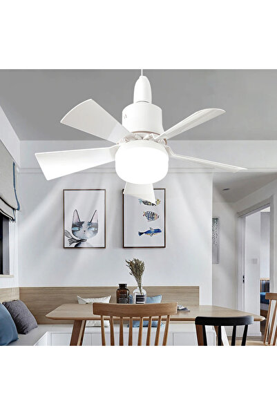 pazariz Işıklı Tavan Vantilatörü Sessiz 5 Kanatlı E27 Duy 52 Cm Çap 3 İn 1 Si...