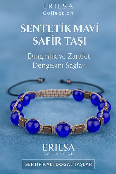 Erilsa Certified Synthetic Blue Sapphire Gemstone Bracelet – Coolness and Grace Energy