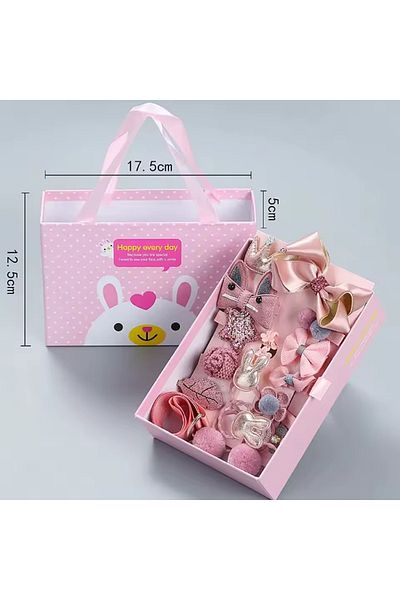 MODA Pi̇nkjoy Pink Color Gift Boxed Mixed 18-Piece Girl's Buckle Set