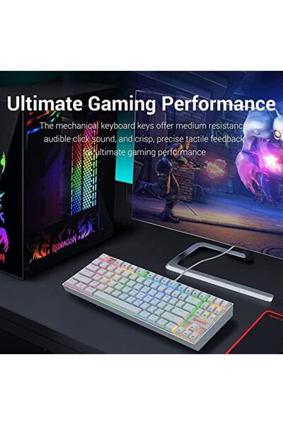 REDRAGON لوحة مفاتيح الألعاب الميكانيكية K552 مع إضاءة خلفية LED RGB