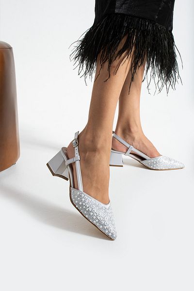 apelles Shoes Women's Bead Detailed Strappy Pointed Toe Evening Dress Shoes
