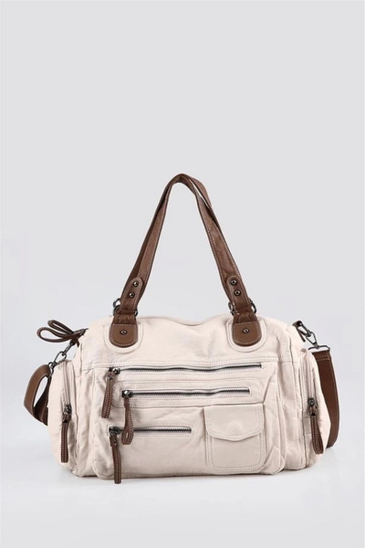 MODA Orten beige leather shoulder bag