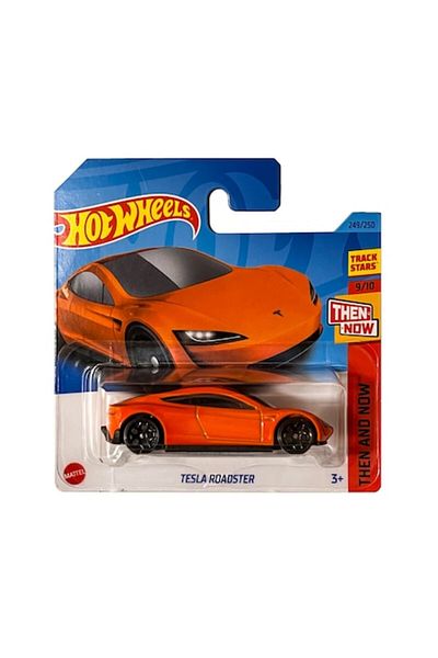 HOT WHEELS Masinuta metalica Hot Wheels, Tesla Roadster, 1:64, Portocaliu