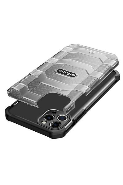 kılıffuarı Wlons Mit Cover for Apple iPhone 11 Pro Max Case Honeycomb Design Stylish Appearance with Corner Protection