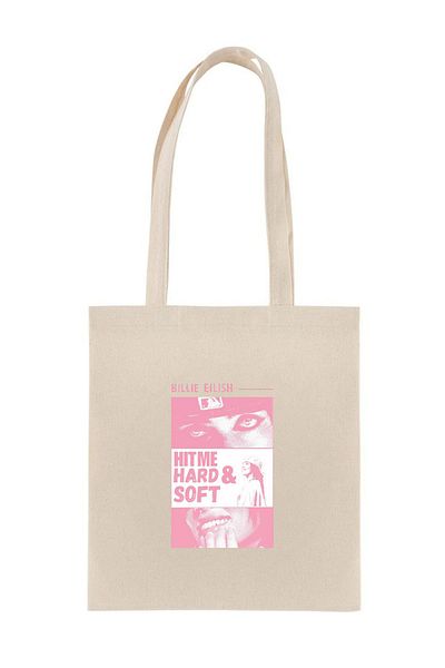 Namgo Billie Eilish Pink Collage Printed Cloth Bag