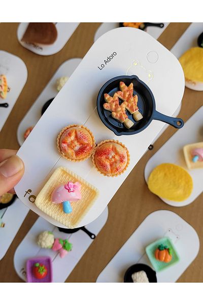 LO ADORO 3 Pieces Gastronomy Masterchef Buckle Chips Buckle Pan Basket Fun Buckles