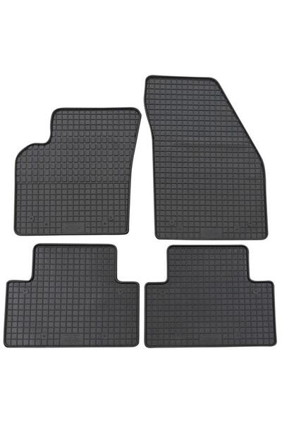 PETEX Set of 4 rubber car mats 26410PX, black, compatible with Volvo S40 II MS, V50 MW, C30