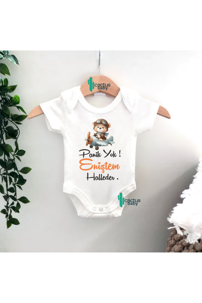 CACTUS COLLECTION Amca Dayi Abi̇ Dede Eni̇şte Written No Panic Printed Baby B...