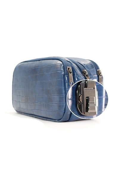 S-TOP Men's leather handbag with safety lock, for carrying tools and cosmetics, for travel and business trips