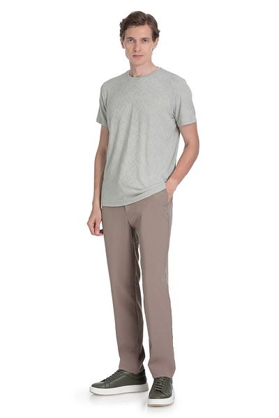 Hatemoğlu Khaki Regular Fit Crew Neck T-Shirt