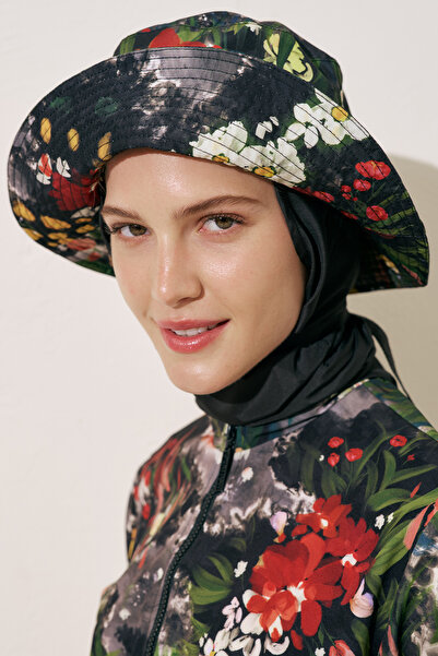 Manuka ŞAL DETAYLI BUCKET ŞAPKA DARK GARDEN