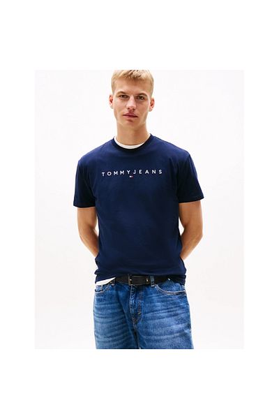 Tommy Hilfiger تي شيرت رجالي Th Dm0dm20744 Tjm Reg Linear Logo Tee Ext