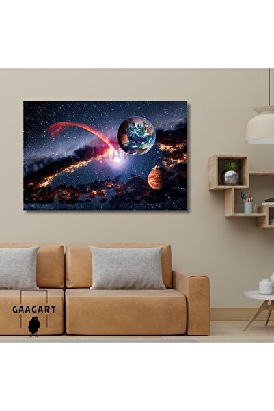 GAAGART Tekli Yatay Kanvas Duvar Tablosu Uzay Görüntüsü
