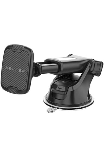 seeken Mobile Holder for Car Dashboard/Windshield - Black | Hands-Free Magnetic Car Mount