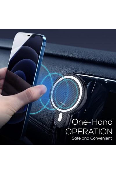 seeken 15W Magpower Car Holder For Mobiles - Black | Over Voltage Protection | Over Current Protecti
