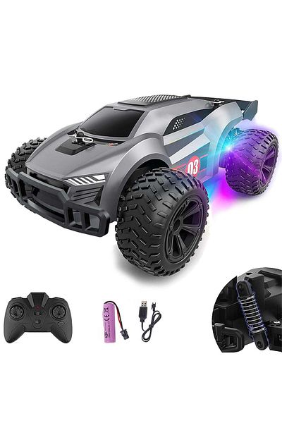 Timebox RC remote control car, , 15 km/h, 4WD, Off-road, LED lights, Gray