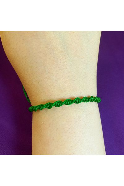 Crystal Atelier Unisex Green Macrame Braided Adjustable Bracelet with Elevator - Spiral Macrame Braided Rope Bracelet