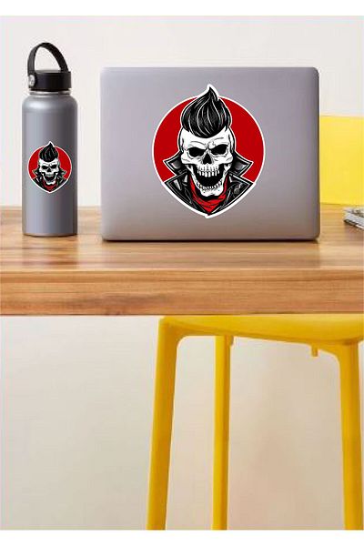 stickerusta Handsome Skull Sticker Car Auto Motorcycle Caravan Sticker 00470