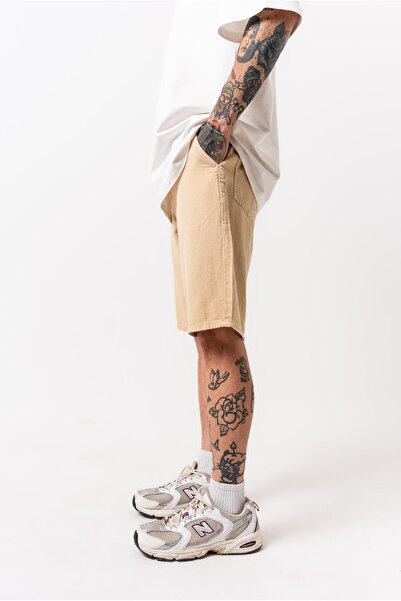 Respire Men's Piece Paint Shorts Beige