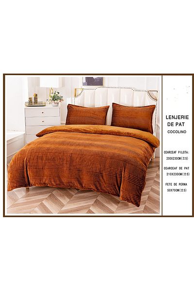 FIONNA.RO Cocolino Embossed Bed Linen UNI - Copper Brown