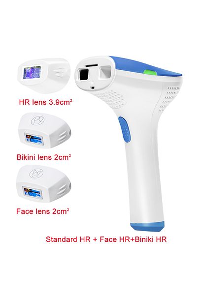 KINSEI BEAUTY T3 Hair Removal Blue Device with Bikini Lens Face lens Total Three Lens HR BK FA No Cooling
