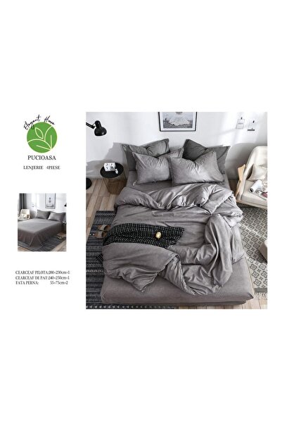 FIONNA.RO Superior Satin Cotton Bed Linen - Grey