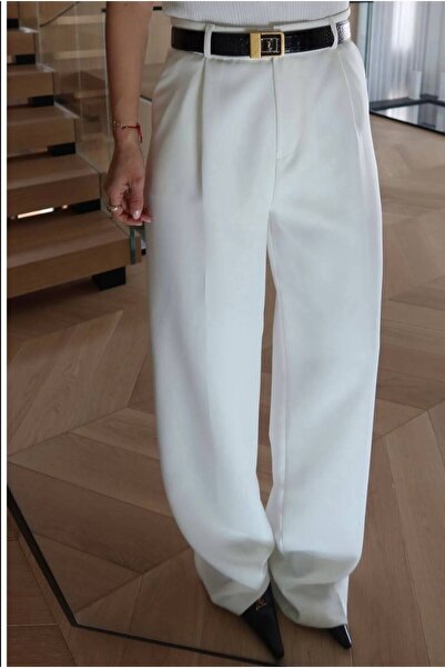 Butik Beyza Pantaloni Palazzo cu talie înaltă care nu arată