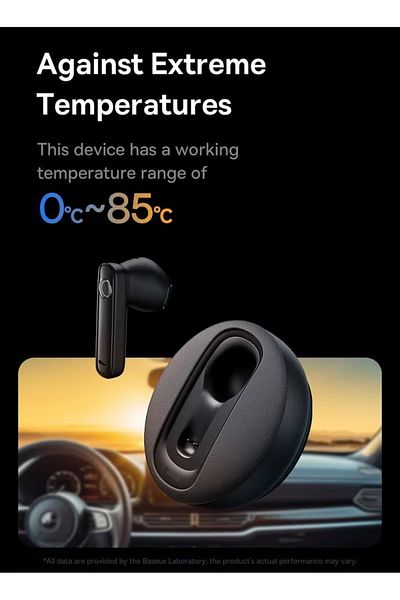 Baseus سماعة رأس لاسلكية تعمل بالطاقة الشمسية CM10 مع بلوتوث 5.3