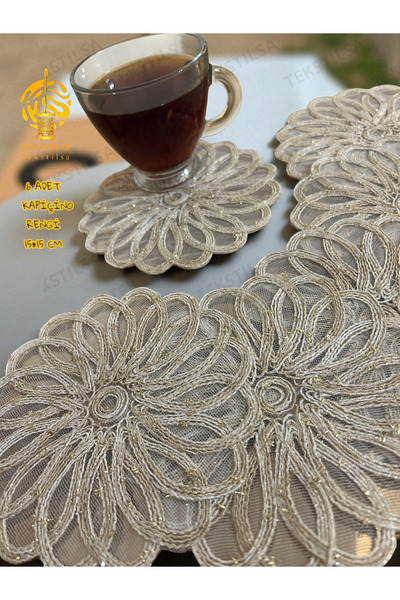 Tekstilsa مناديل تقديم، مناديل كوكتيل، قواعد أكواب تقديم للقهوة 6 قطع مناديل ...