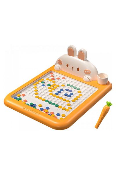 TİNEKE HOME Magnetic Coding Toy Drawing Board Beads Carrot Pen Montessori Early Education Tablet Rabbit