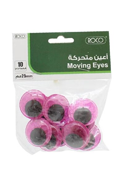 Roco مجموعة عيون متحركة من 10 قطع - وردي وأسود