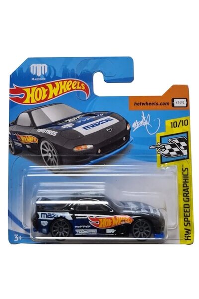 HOT WHEELS Masinuta Metalica Hot Wheels '95 Mazda RX-7, Colectia HW Speed Graphics 2019, Negru, 1:64