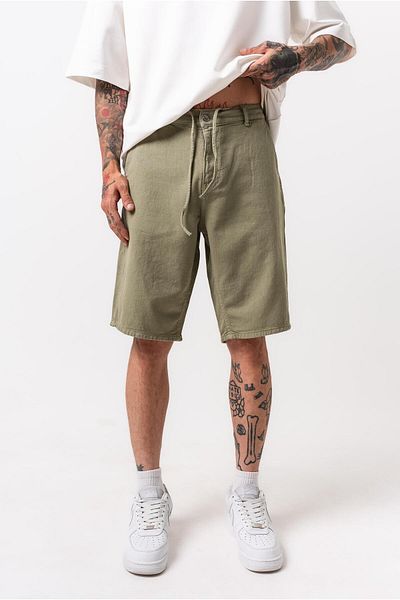 Respire Men's Piece Paint Shorts Khaki