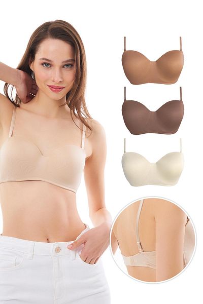 Cottonhill Underwire Gathering Unpadded Strapless Lotus σουτιέν 3 Συσκευασία