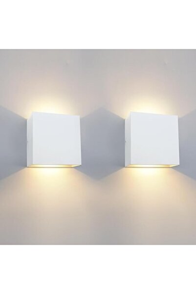 OEM Set 2 aplice LED Kicaao perete 12W, alba, lumina calda 3000k, impermeabila IP65, aluminiu