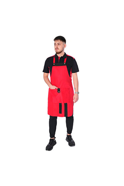 NETTO Waist Tie Apron Red Black