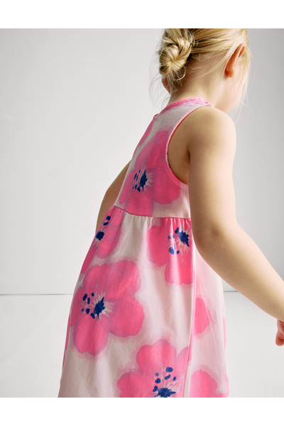 Marks & Spencer Saf Pamuklu Çiçek Desenli Elbise (2–8 Yaş)