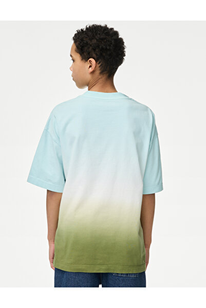 Marks & Spencer Saf Pamuk Ombre Yazılı T‑Shirt (2–16 Yaş)