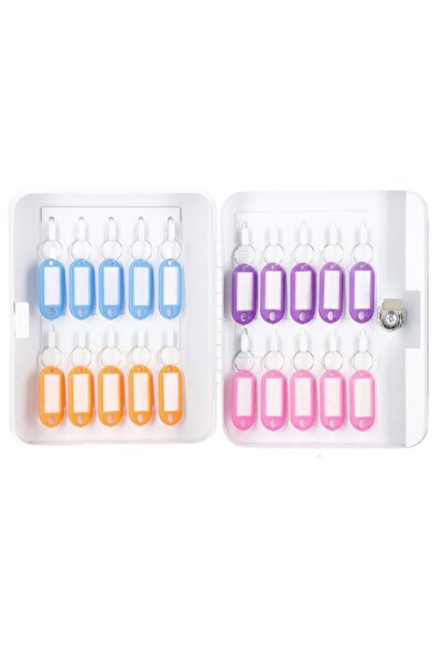 SERSIMO Steel metal box for 20 keys, equipped, 20x16x7.5cm, white